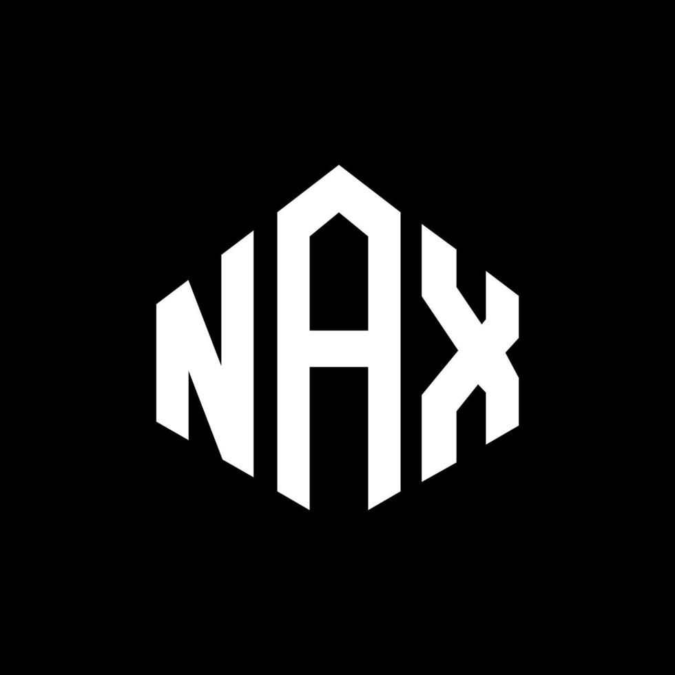 NAX letter logo design with polygon shape. NAX polygon and cube shape logo design. NAX hexagon vector logo template white and black colors. NAX monogram, business and real estate logo.