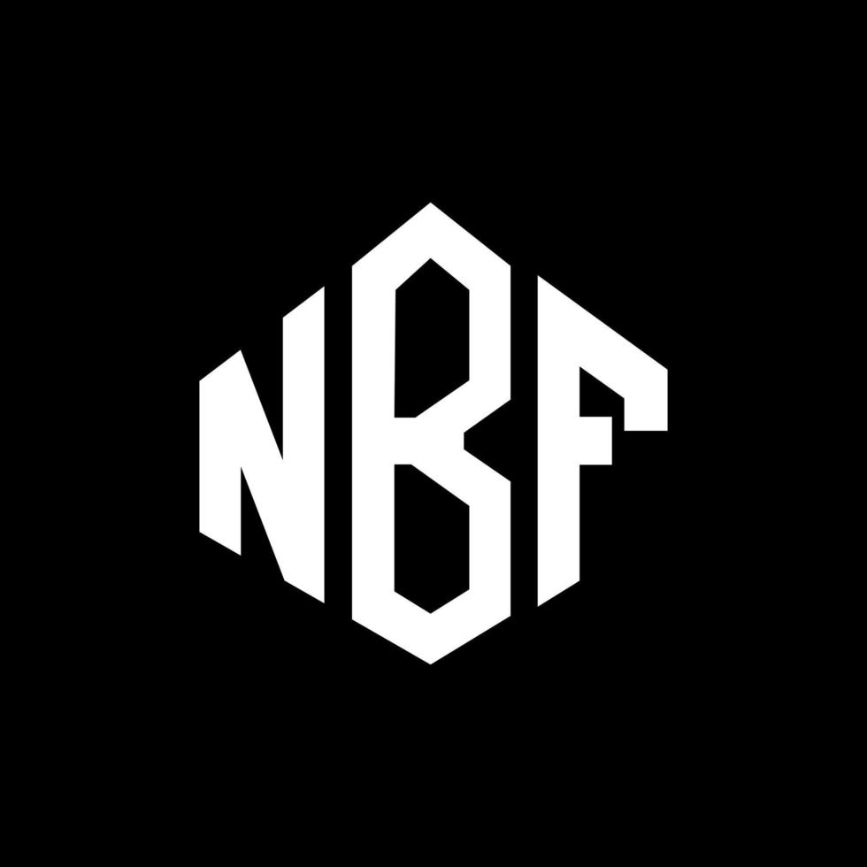 NBF letter logo design with polygon shape. NBF polygon and cube shape logo design. NBF hexagon vector logo template white and black colors. NBF monogram, business and real estate logo.