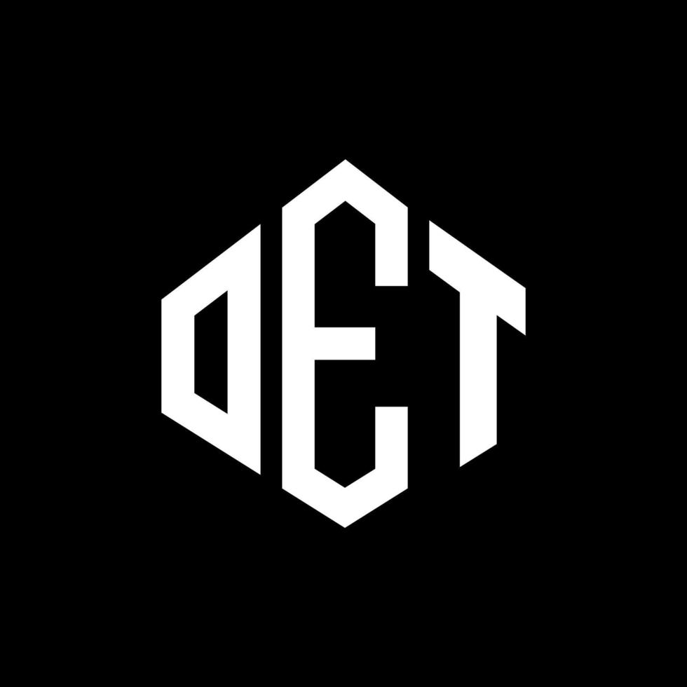 diseño de logotipo de letra oet con forma de polígono. oet polígono y diseño de logotipo en forma de cubo. oet hexágono vector logo plantilla colores blanco y negro. monograma oet, logotipo comercial e inmobiliario.