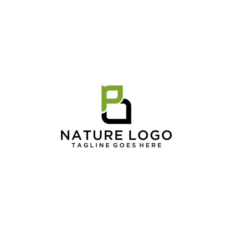 PB, BP nature initial logo design vector