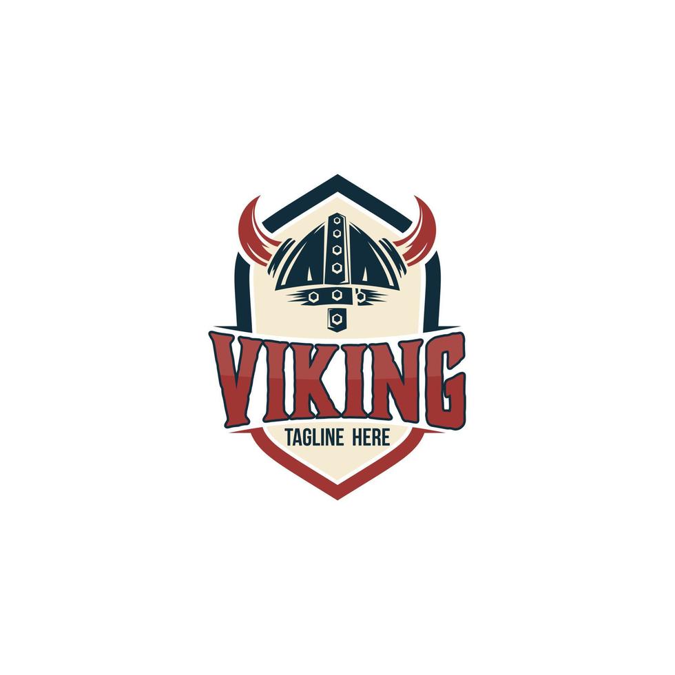 Helmet Viking Logo Template . vector