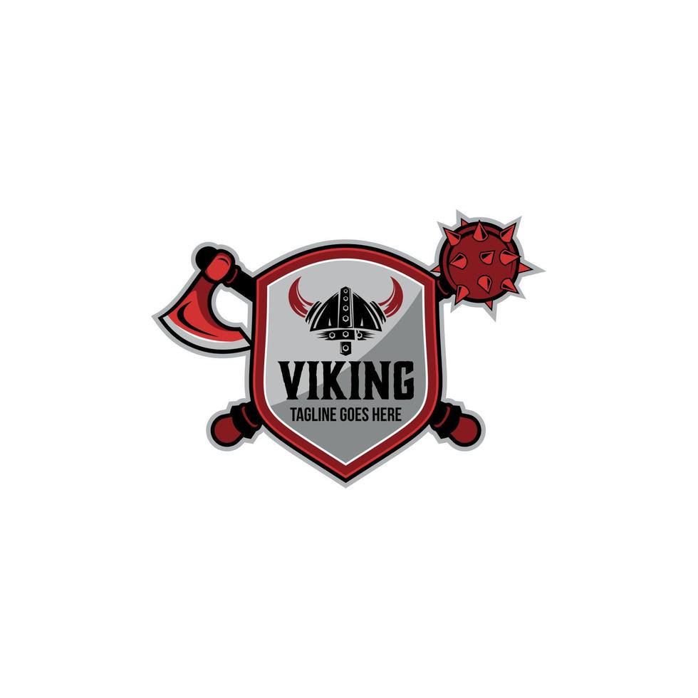 Helmet Viking Logo Template . vector