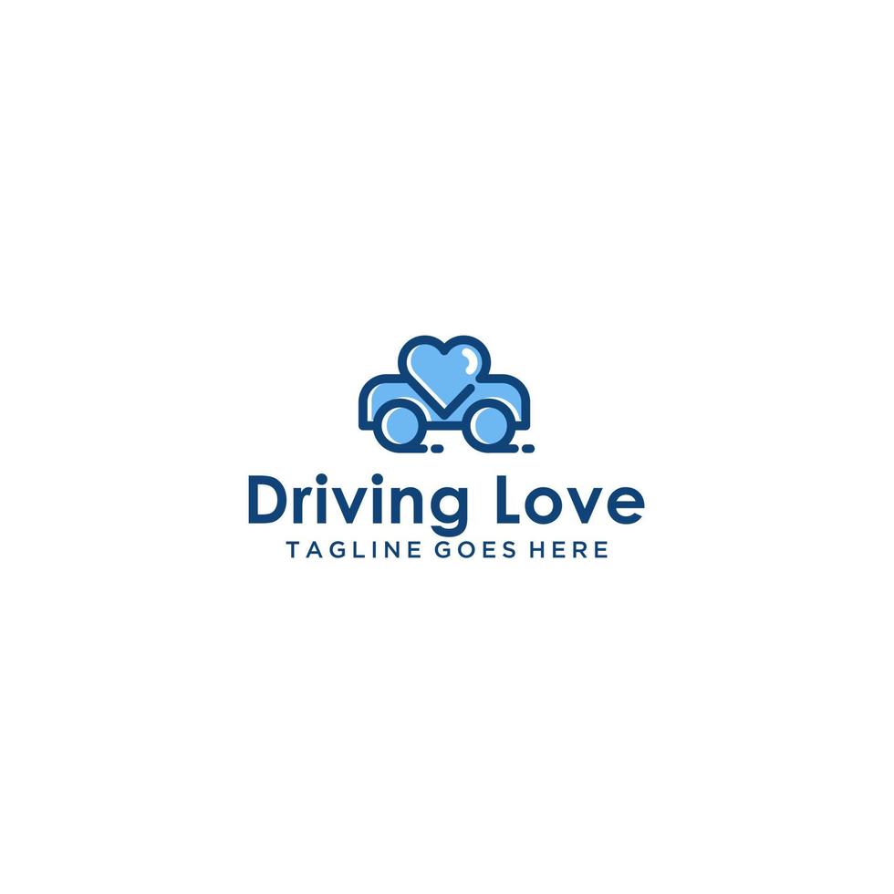 Love drive logo sign design vector