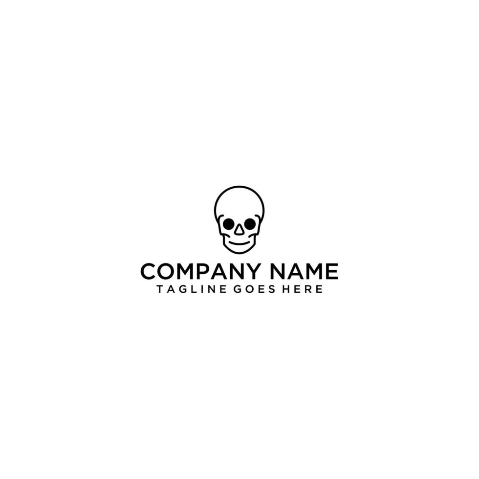 Skull logo for business company. Simple skull line idea design. Corporate identity concept. vector