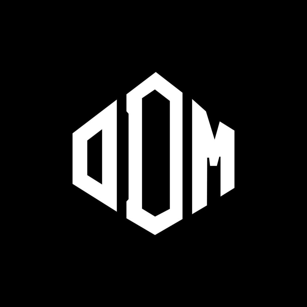 diseño de logotipo de letra odm con forma de polígono. diseño de logotipo en forma de cubo y polígono odm. plantilla de logotipo vectorial hexagonal odm colores blanco y negro. monograma odm, logotipo comercial e inmobiliario. vector