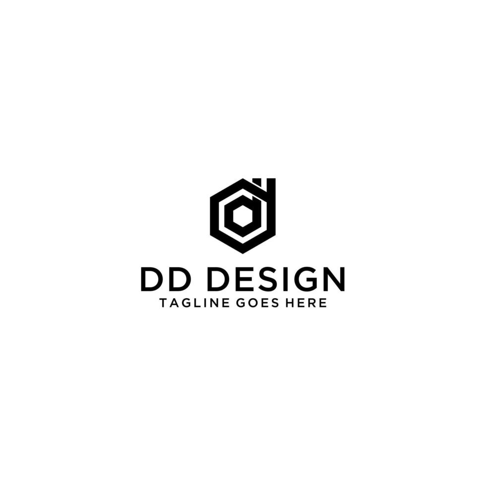 diseño del logotipo de la letra inicial dd vector