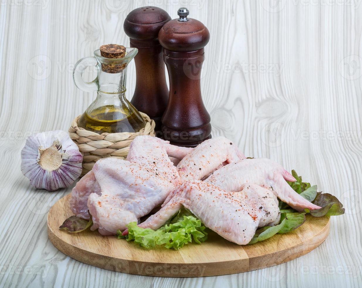 Raw chicken wings photo