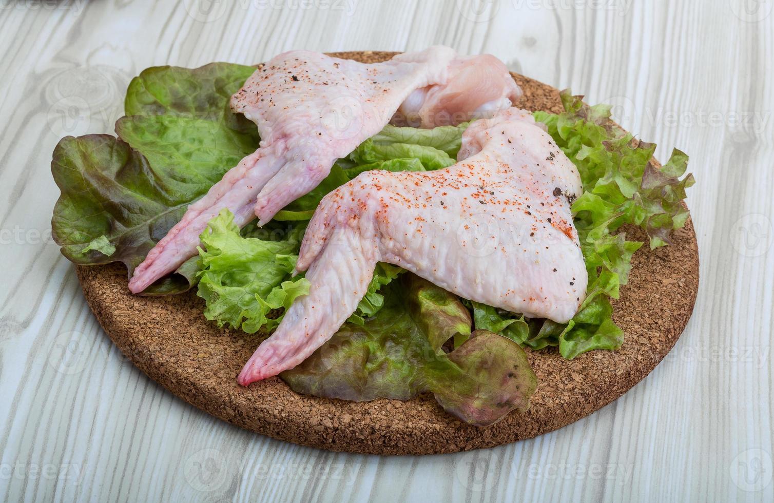 Raw chicken wings photo