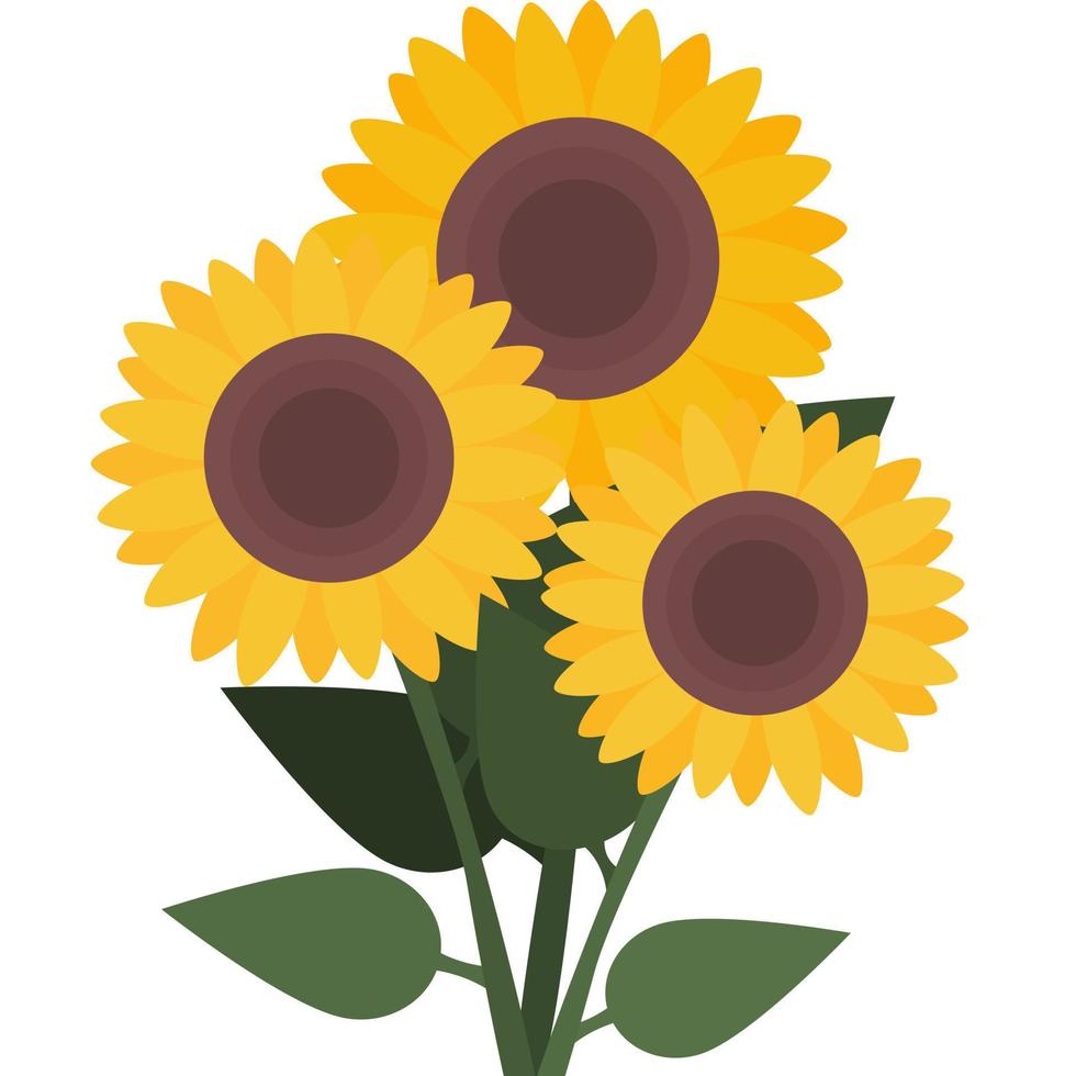 vector ilustrador de un montón de girasoles, girasol colorido