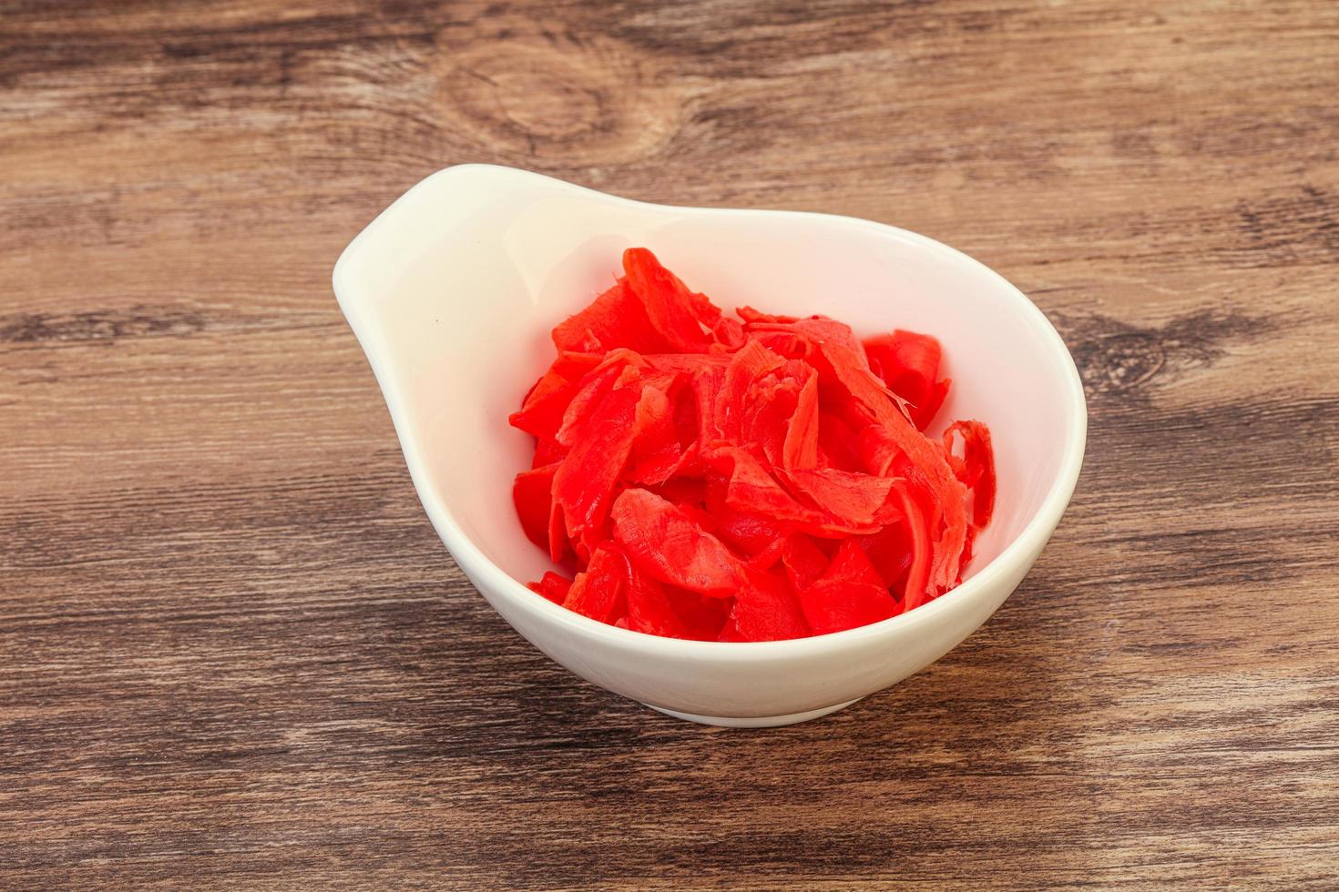 Asian cuisine marinated ginger root photo