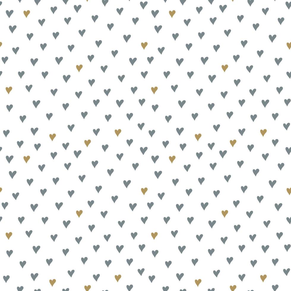 Vector seamless pattern with pastel colors hearts on white background. Romantic print. Happy Valentines Day illustration.