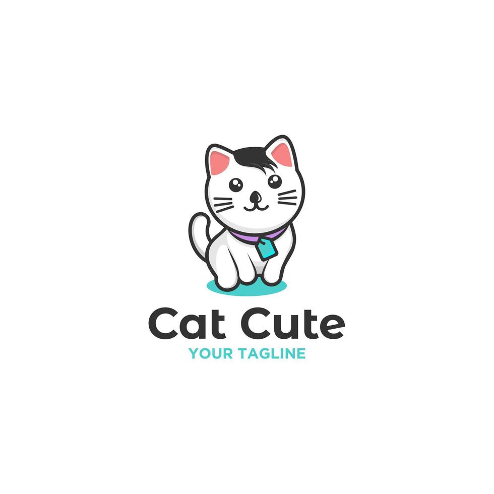 diseño de letrero de logotipo de gato vector