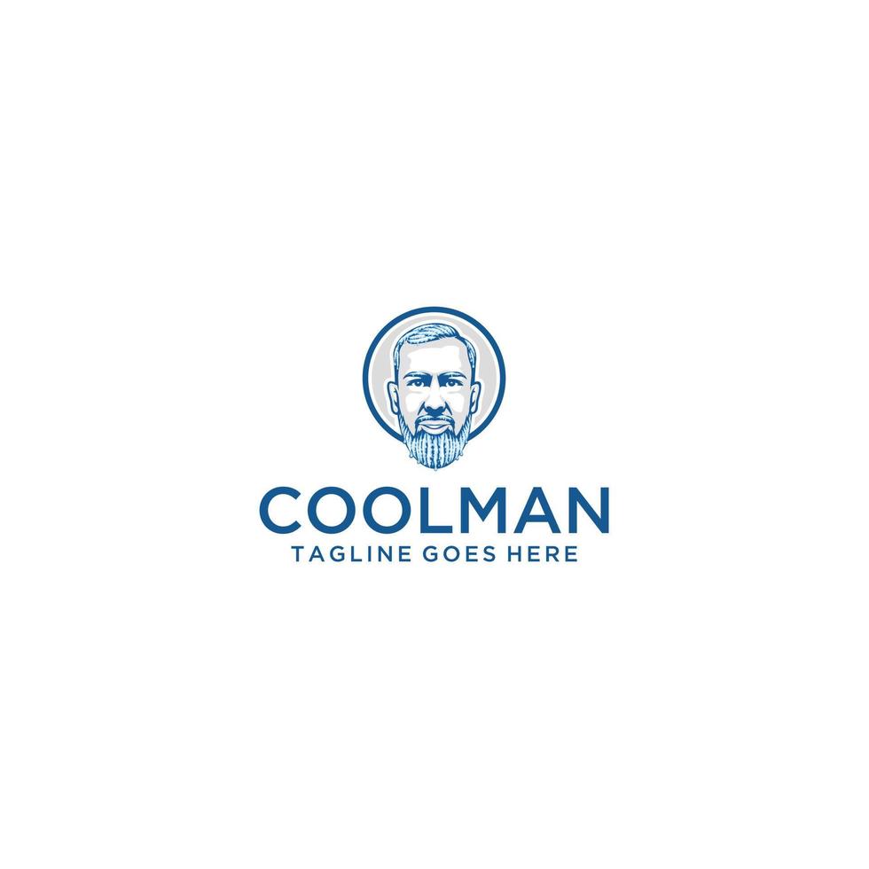 cool man ice logo design vector