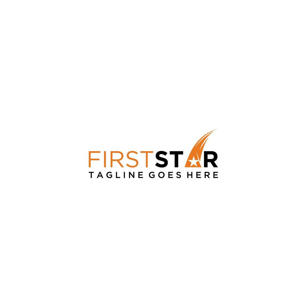 First Star Logo Sign Design vector