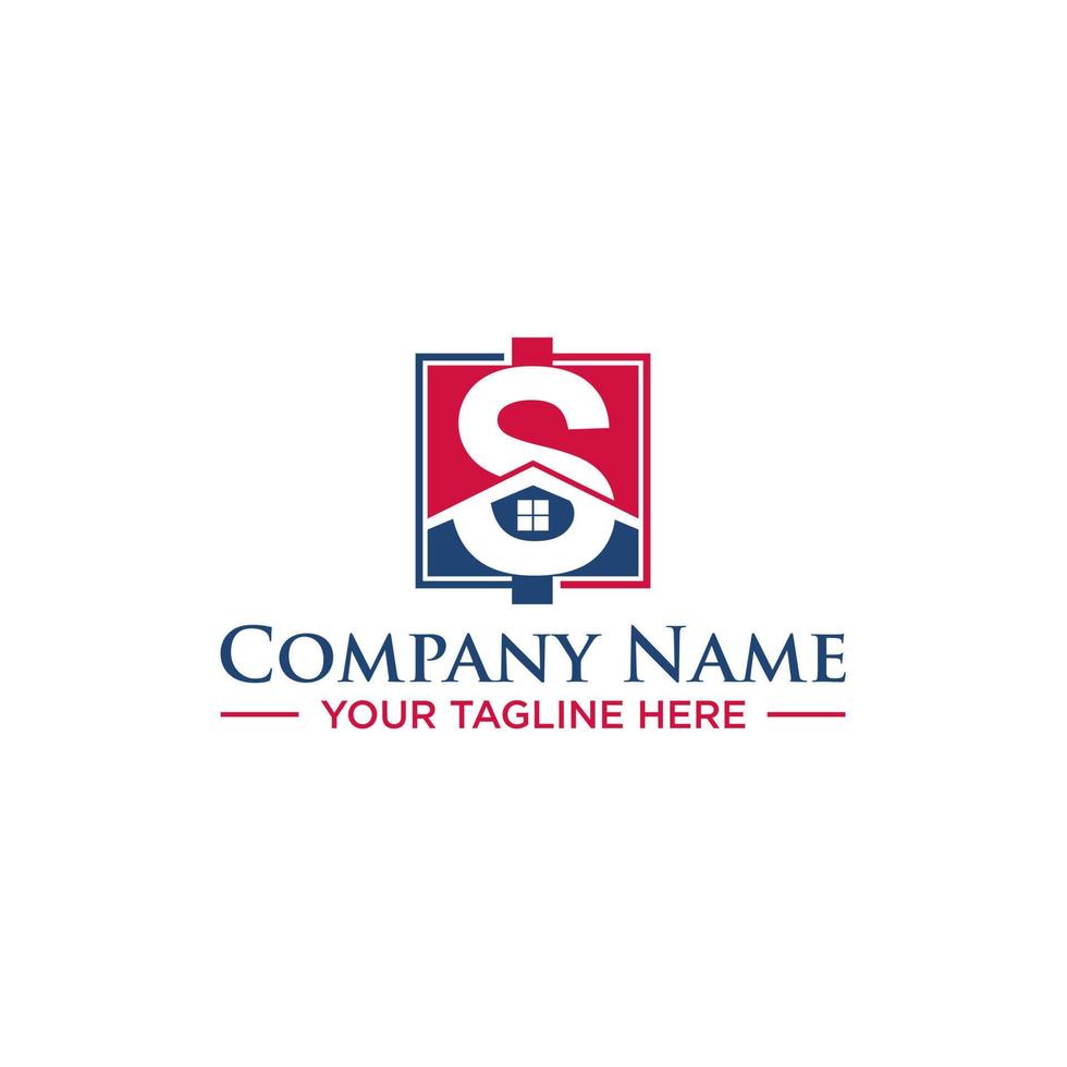 S or Dollar Home for Your Company Logo Sign Design vector