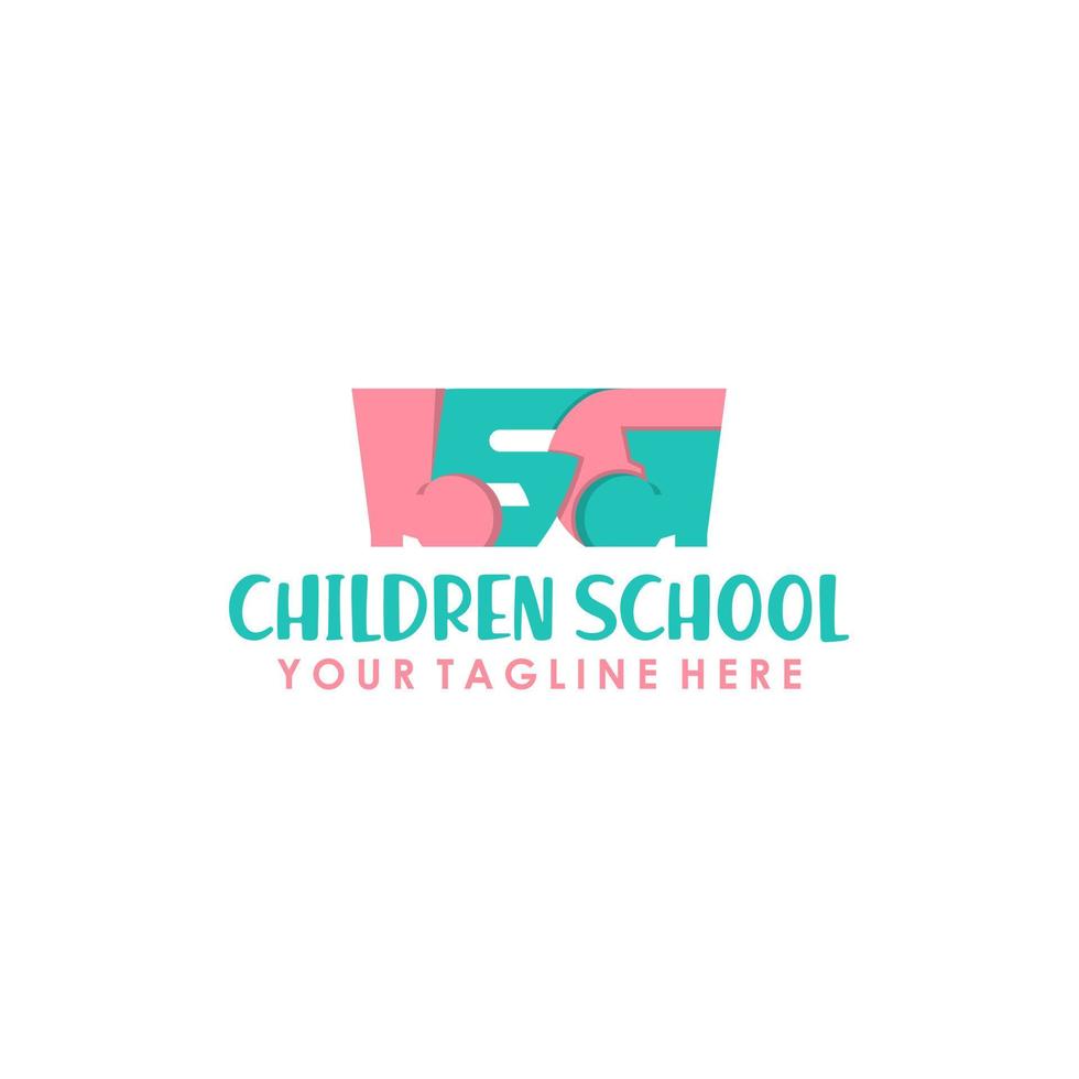 LSG Initial Children School Logo Design vector