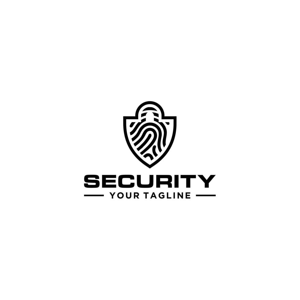 Fingerprint with lock sign inside. Concept of personal data protection and security. vector