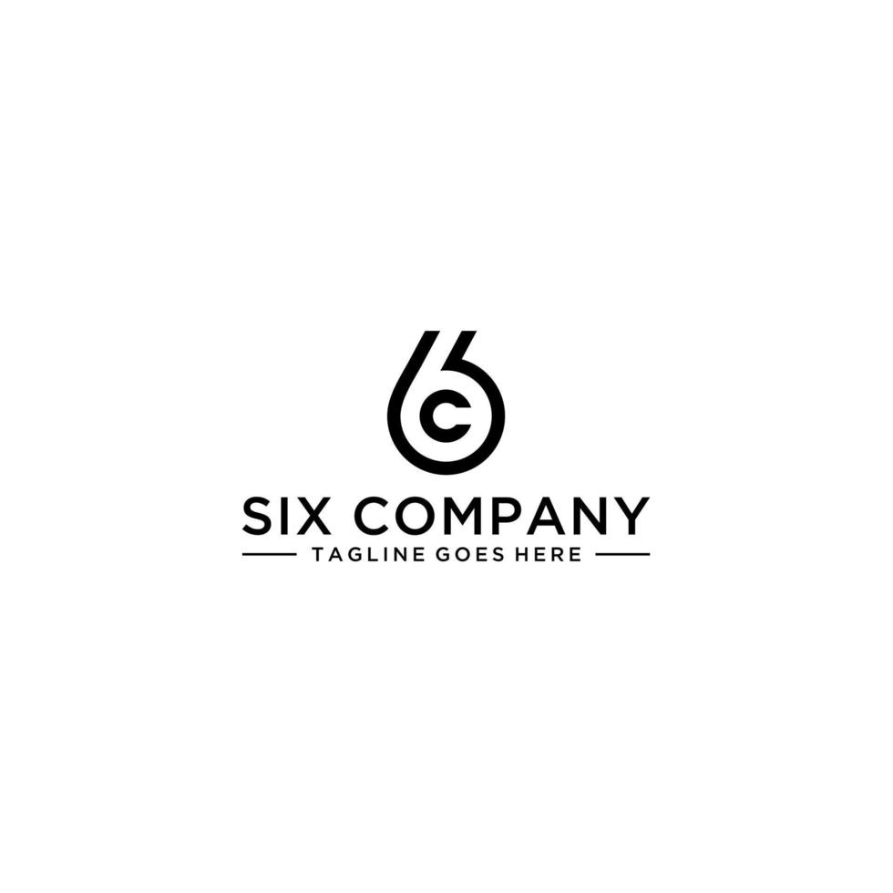 6C C6 creative initial logo sign design vector