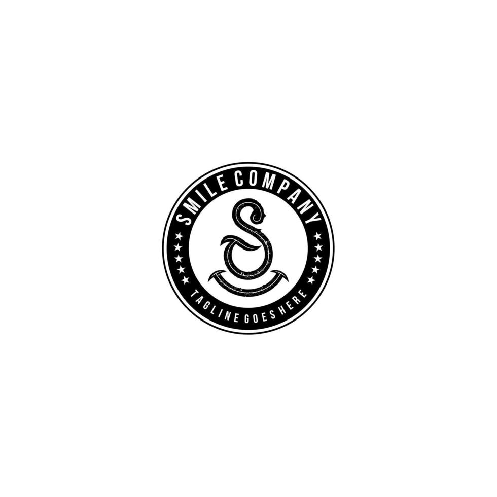 Letter S Smile Logo Illustration vector