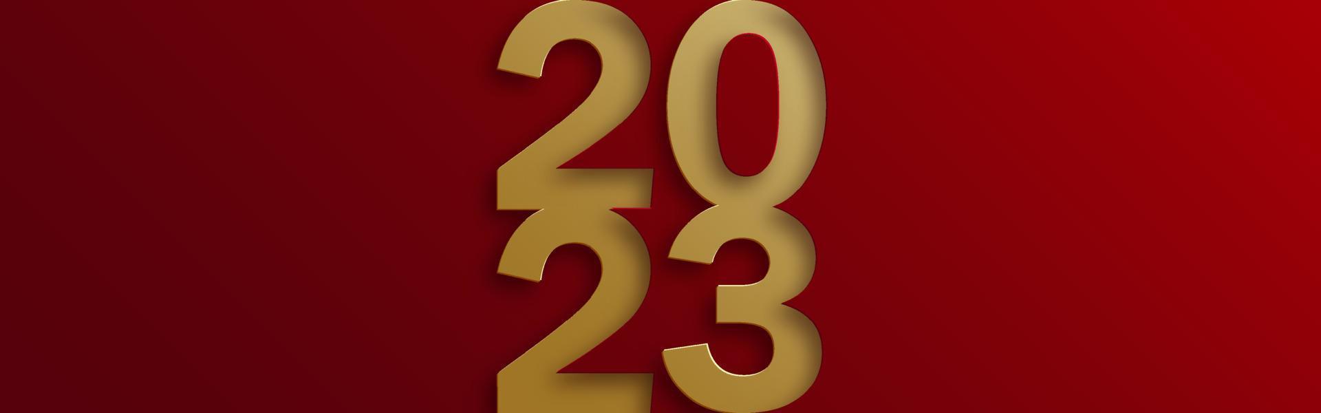 Happy New Year 2023, festive pattern on color background vector