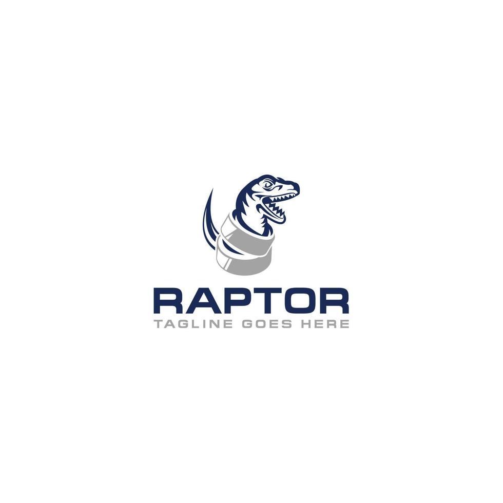 Raptor and steel logo sign design vector