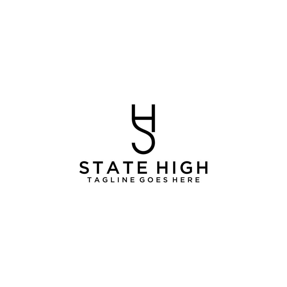 initial letter hs or sh logo vector designs