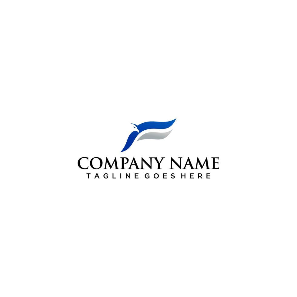 letter f falcon eagle head logo sign design vector
