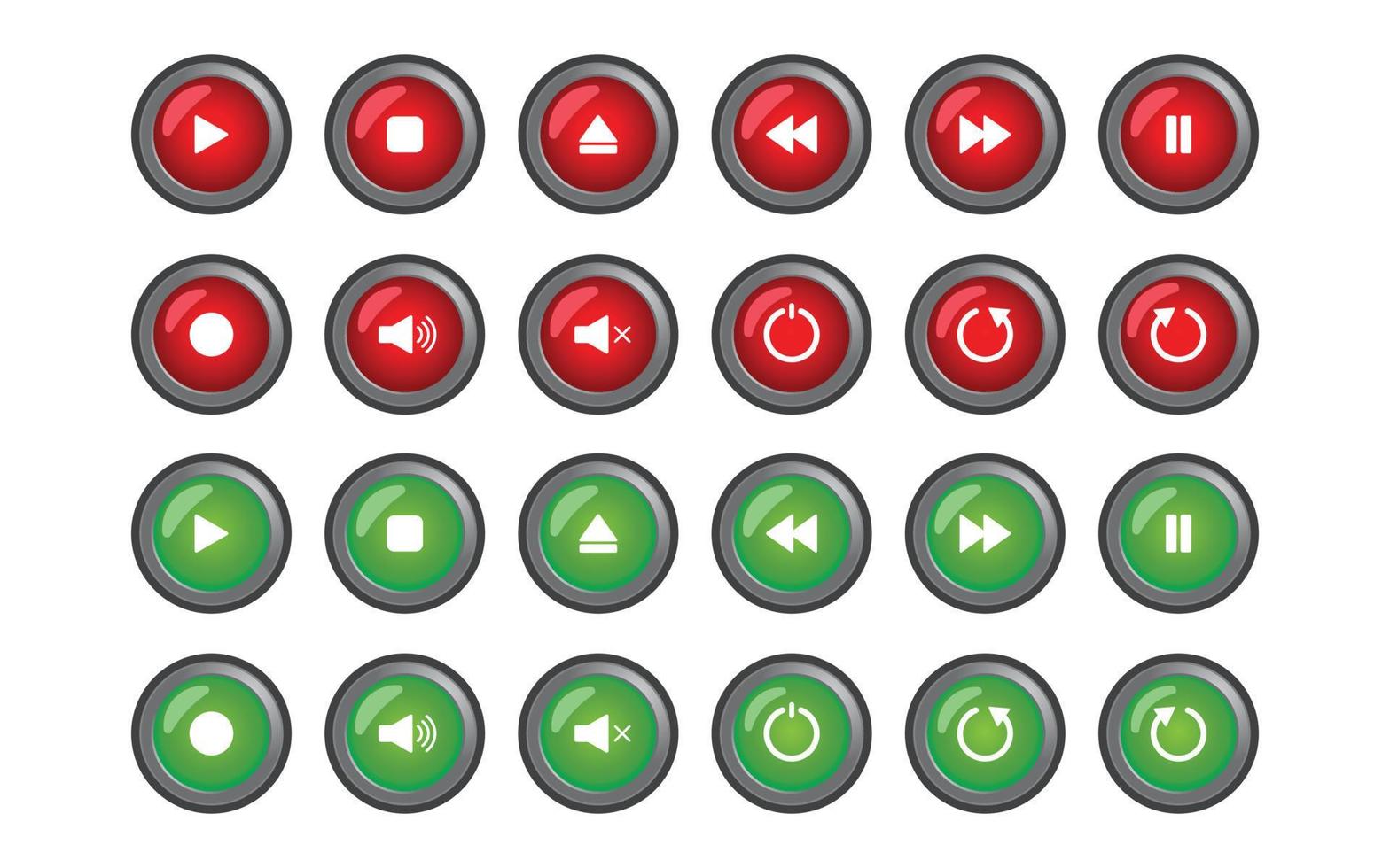 Vector Illustration Of Button Icon Collection