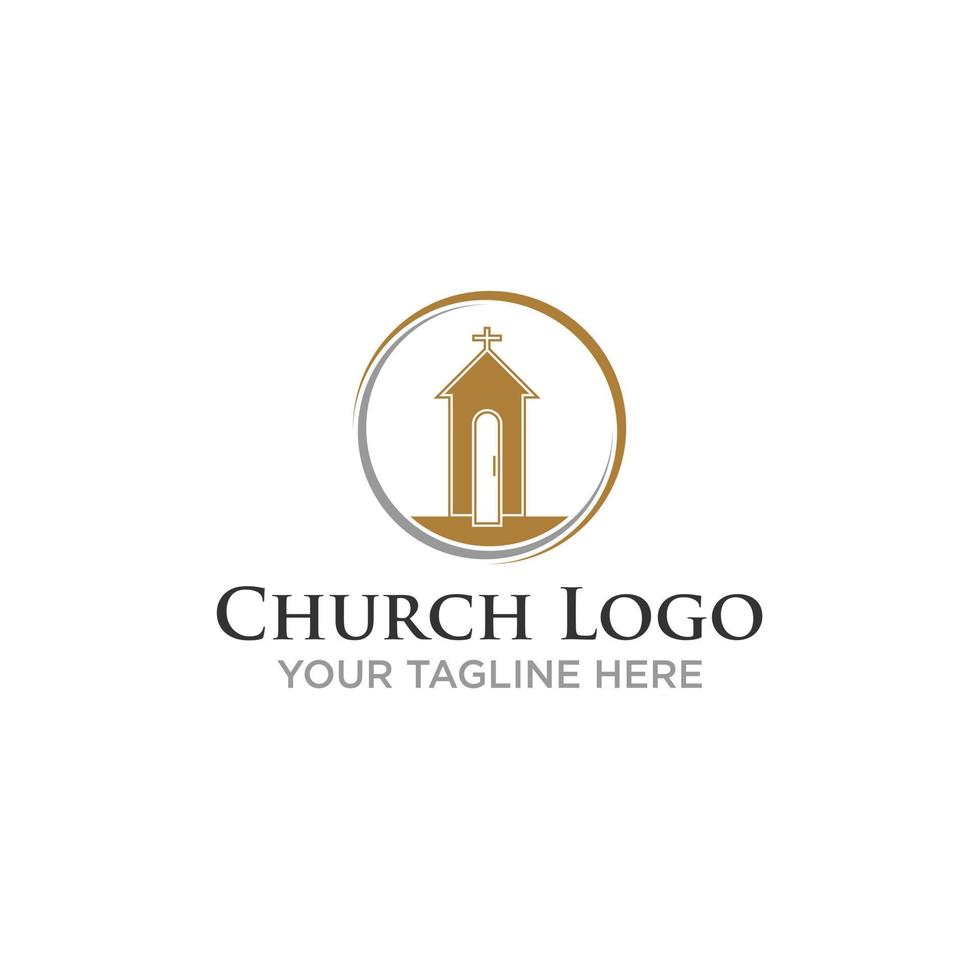 diseño de letrero de logotipo de iglesia vector