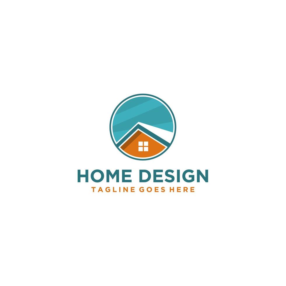 diseño de logotipo de hogar y bienes raíces vector