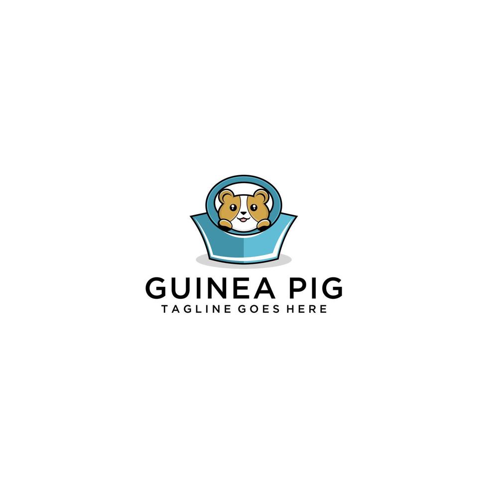 guinea pig shop logo design vector