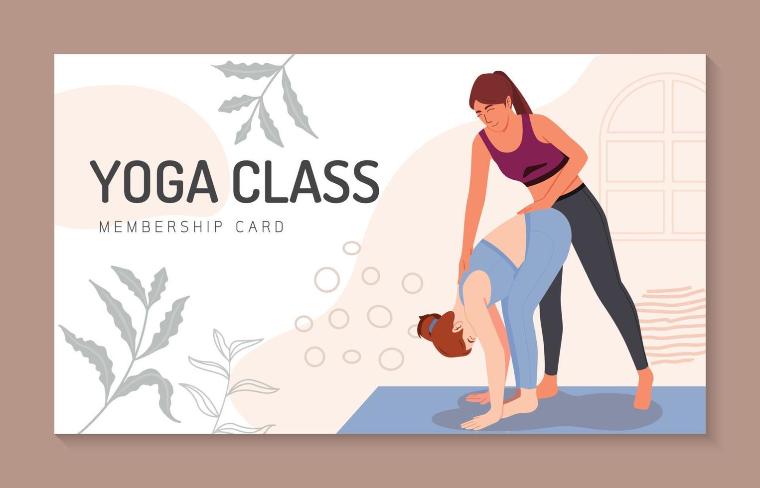 mujer joven disfrutando de clases de yoga, estilo de vida saludable, recreación activa, día de yoga, mujer haciendo ejercicios de yoga. ilustración vectorial de caracteres. vector
