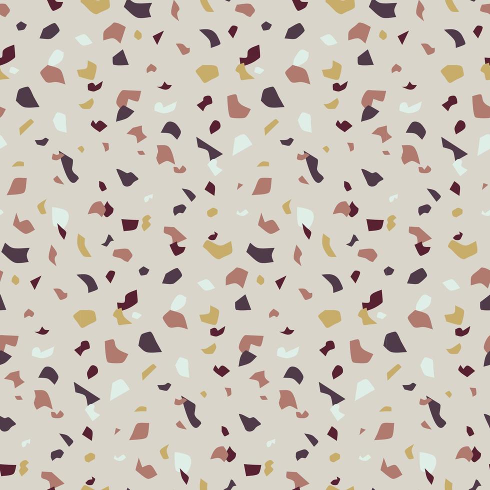 Abstract seamless pattern in terrazzo style. Vector background. Modern texture for wallpaper, backdrop, fabric, etc.