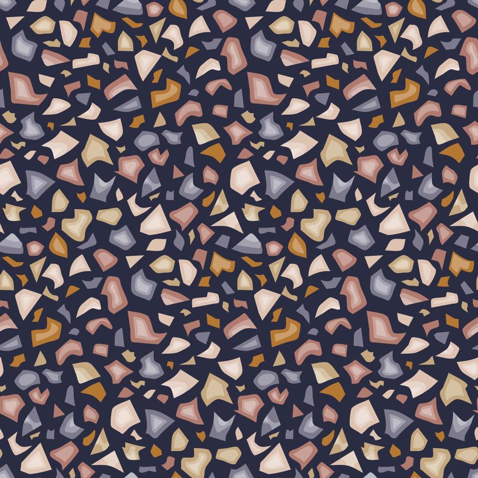 Abstract seamless pattern in terrazzo style. Modern  vector texture for wallpaper, backdrop, fabric, etc.