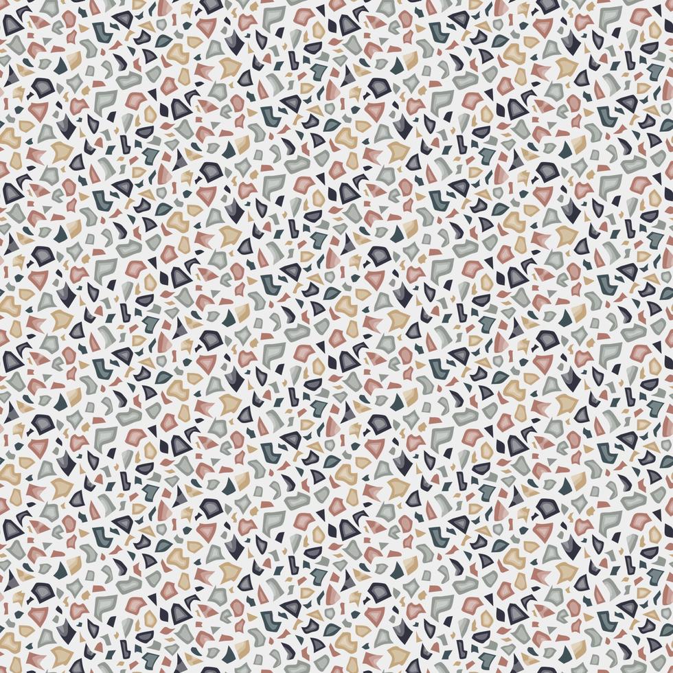 Abstract seamless pattern in terrazzo style. Vector modern texture for wallpaper, backdrop, fabric, etc.