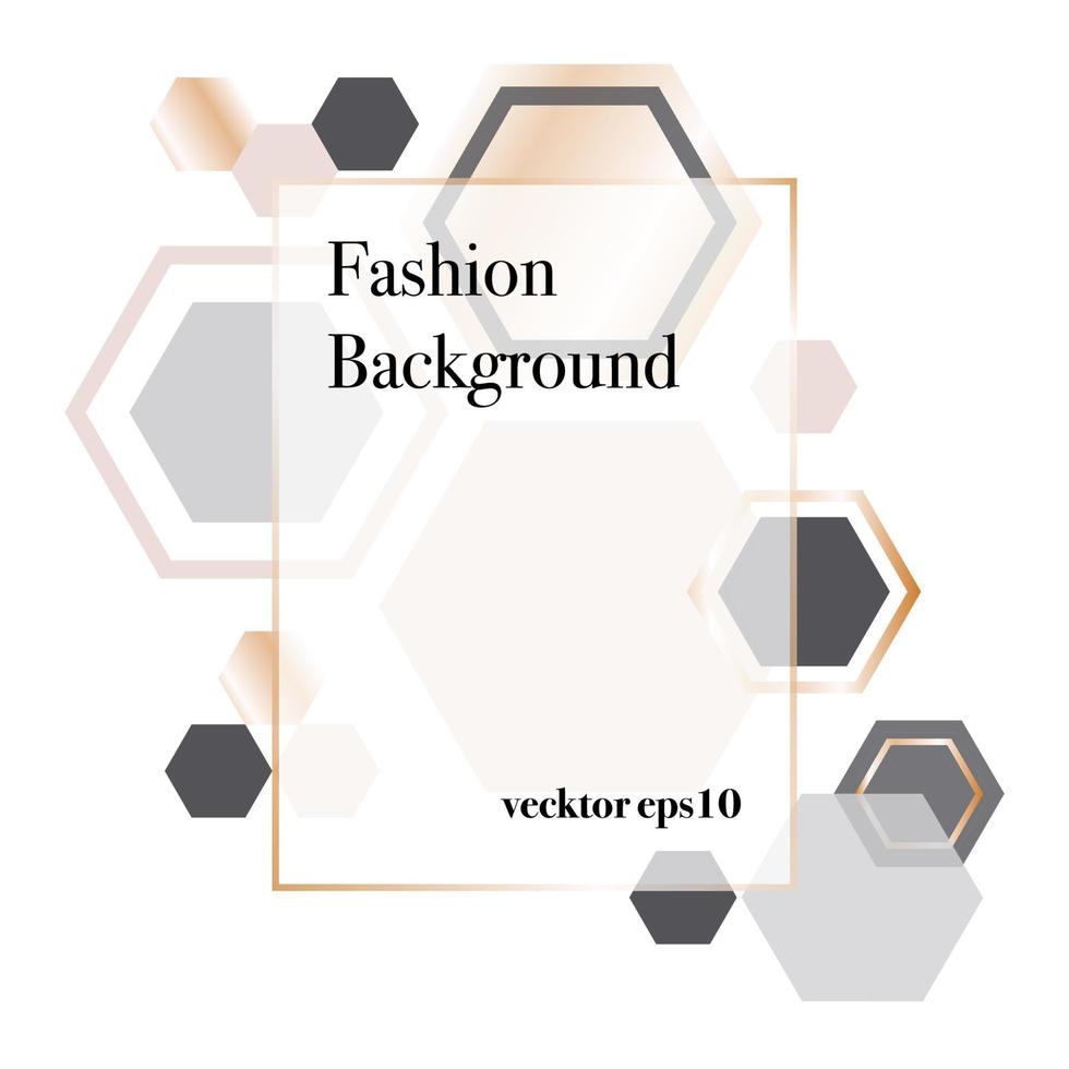 Fashion geometric background. Bronze color hexagon background. Ideas for your business presentations, printing, design. Vector illustration.