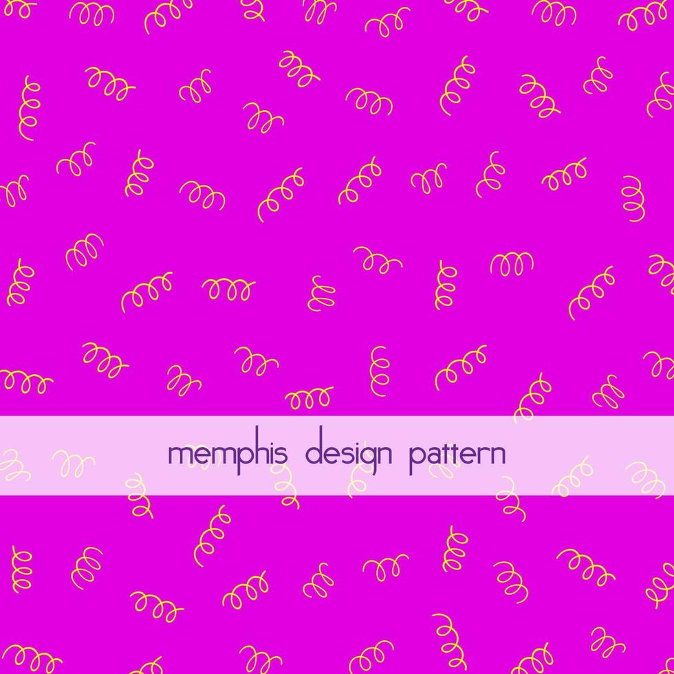 Vector simple background with memphis style pattern. Frame for your design. Poster, banner, flyer , advertisement element. Pink and yellow colored. Hand drawn simple elements.