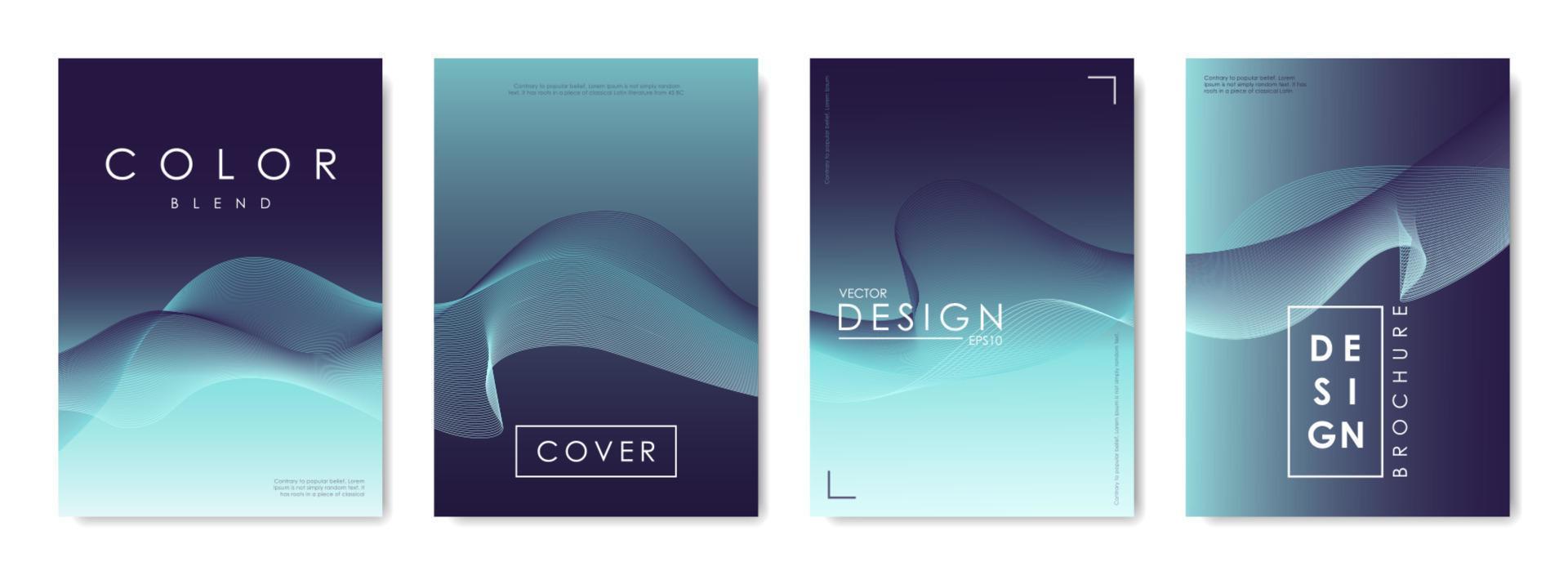 conjunto de plantillas de diseño de portadas con fondo degradado vibrante. diseño de moda para pancartas, pancartas, volantes, presentaciones, portadas e informes. ilustración vectorial vector