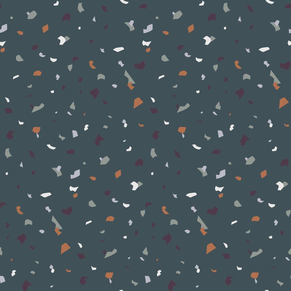 Abstract seamless pattern in terrazzo style. Vector backdrop. Modern texture for wallpaper, backdrop, fabric, etc.