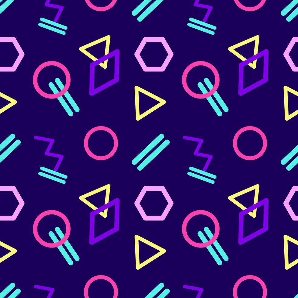 Seamless abstract geometric pattern in retro style. Geometric pattern with geometric elements. Vector illustration.