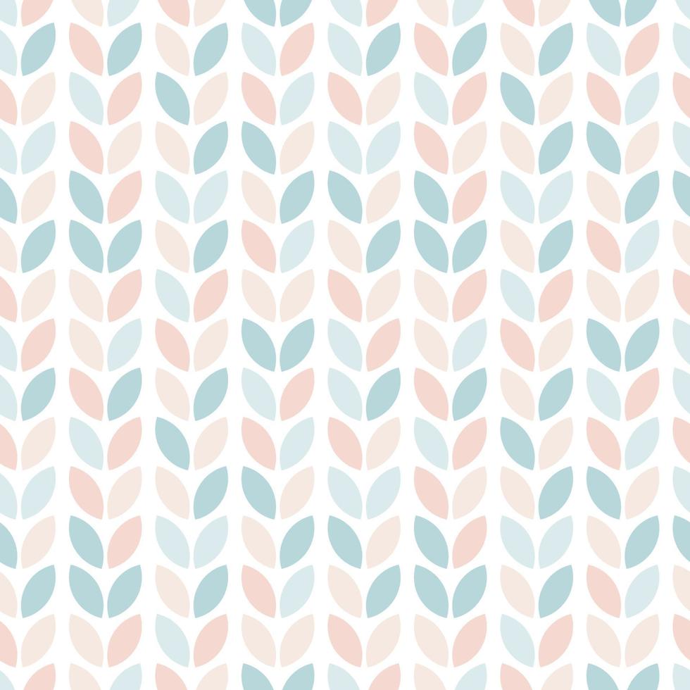 Scandinavian style floral seamless pattern. Abstract geometric leaves in pastel colors. Vector wallpaper.