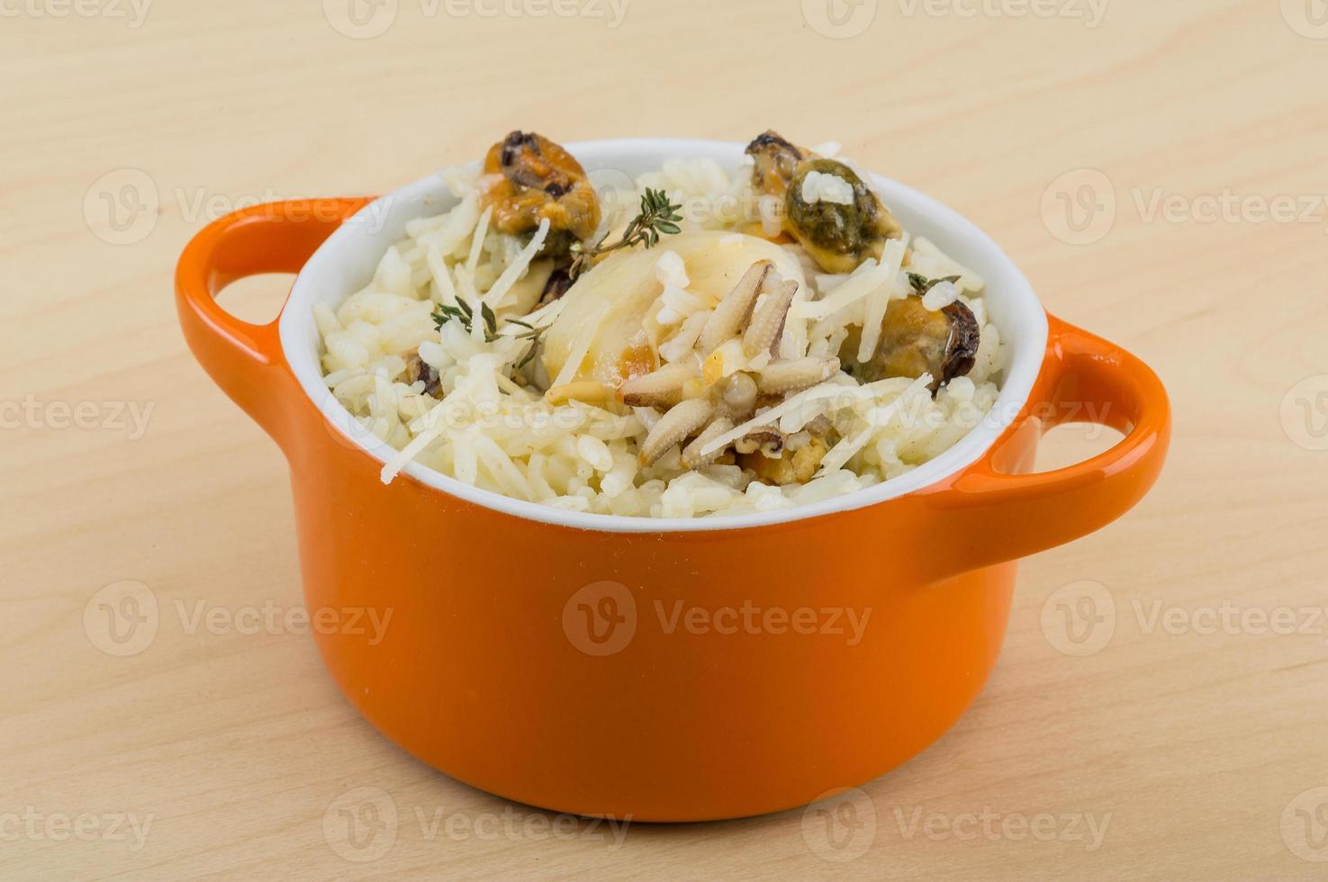 Risotto with mussels photo