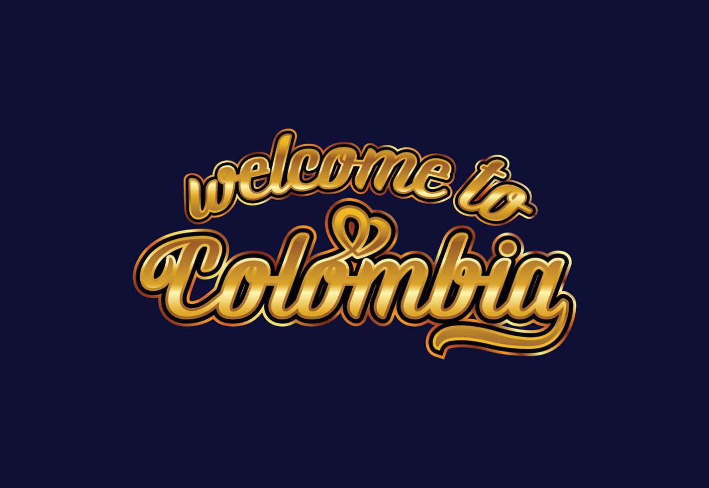 bienvenido a colombia palabra texto creativo fuente diseño ilustración. cartel de bienvenida vector