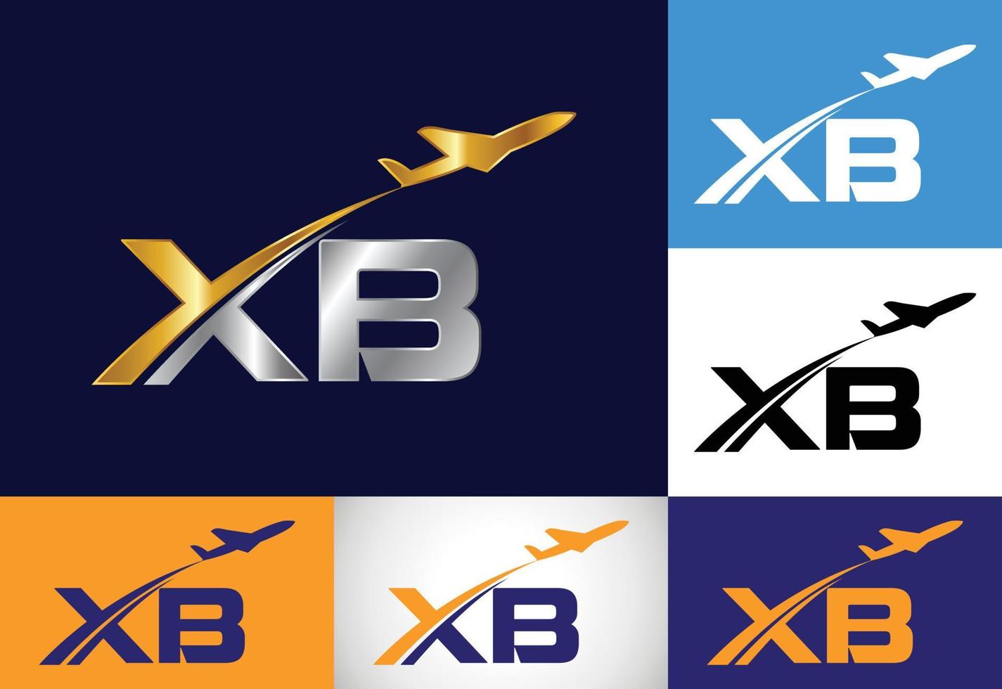 plantilla de vector de diseño de logotipo xb de letra de monograma inicial. símbolo del alfabeto gráfico.