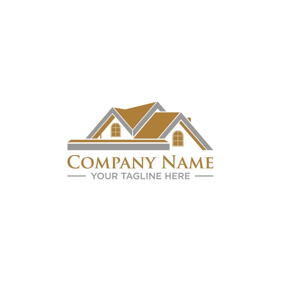 diseño de letrero de logotipo de bienes raíces en casa vector