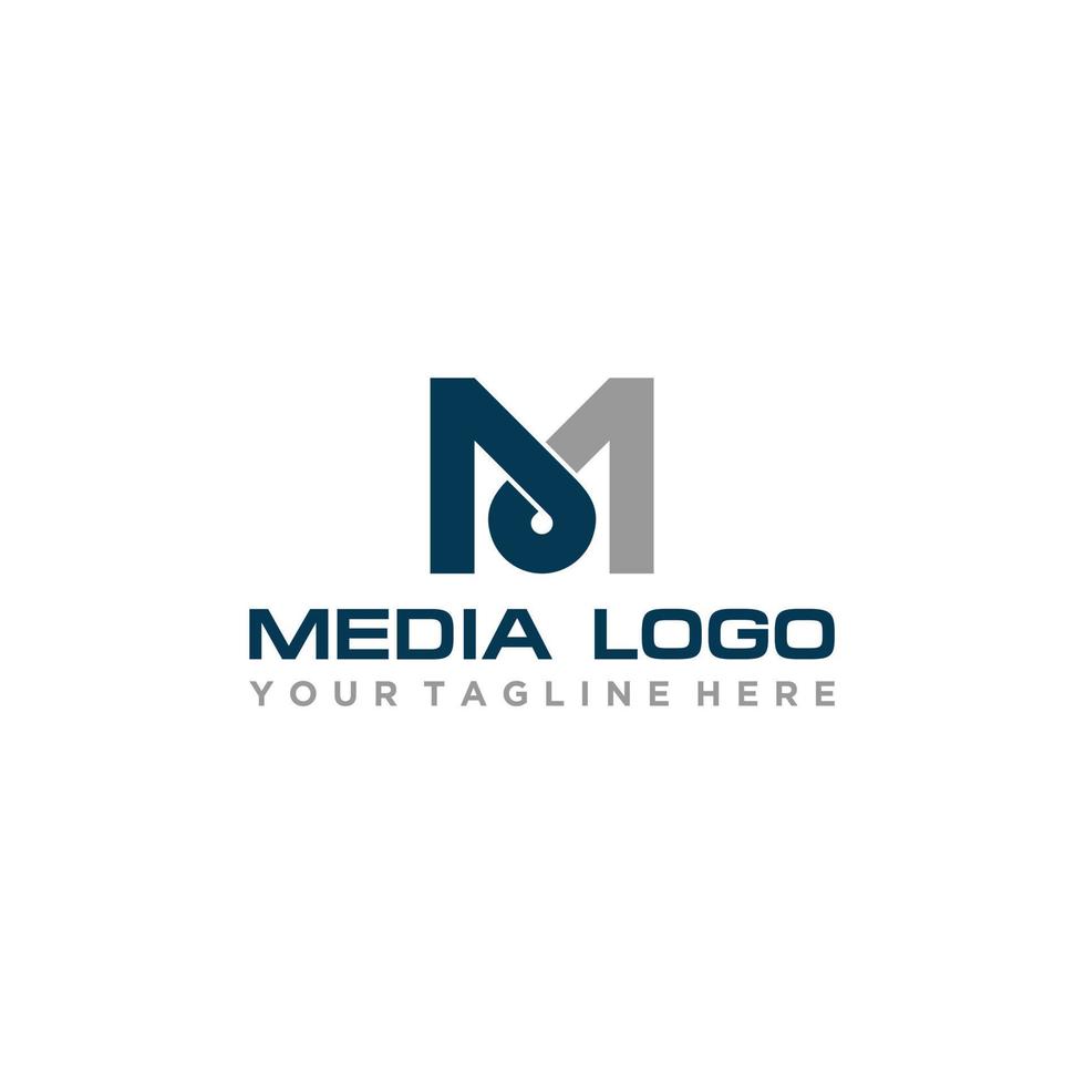 m diseño de signo de logotipo inicial vector