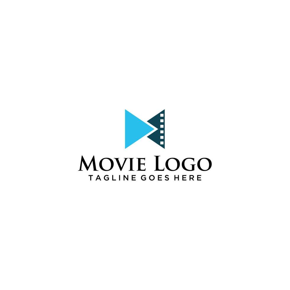 vector de diseño de logotipo de película de letra m