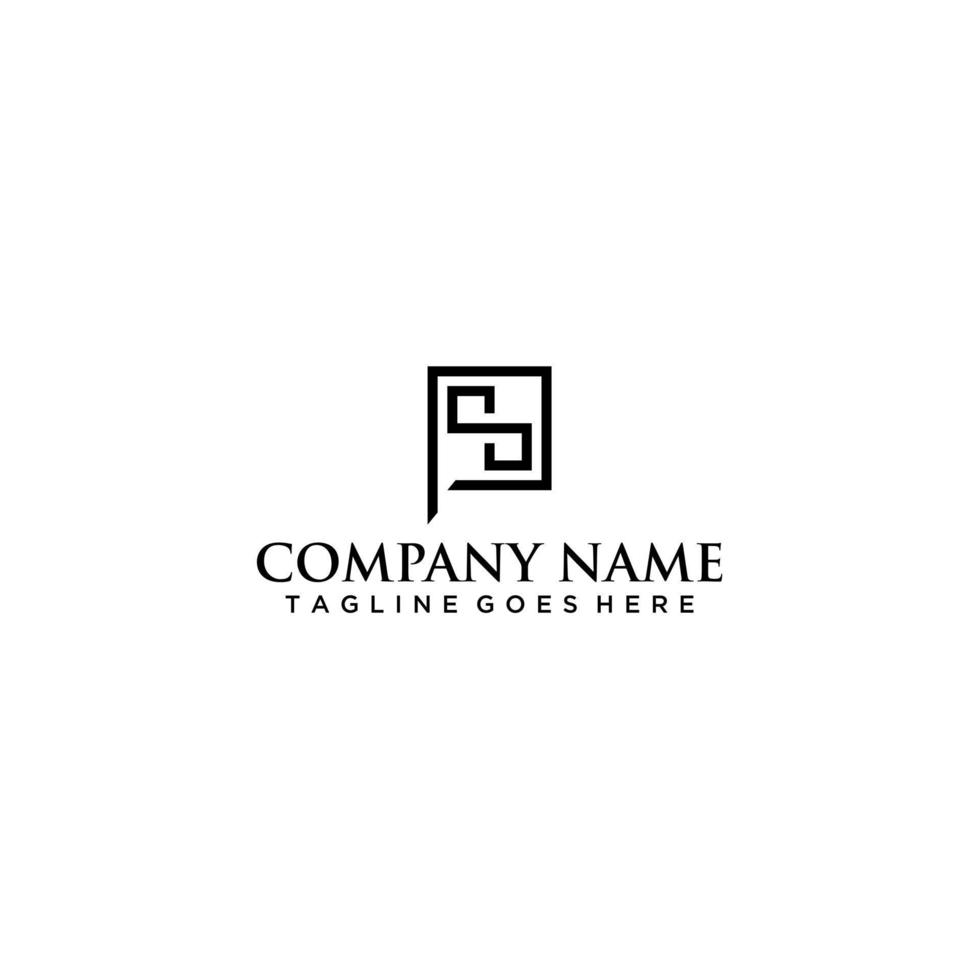 Professional and Minimalist Letter SP PS Logo Design, Editable in Vector Format in Black and White Color
