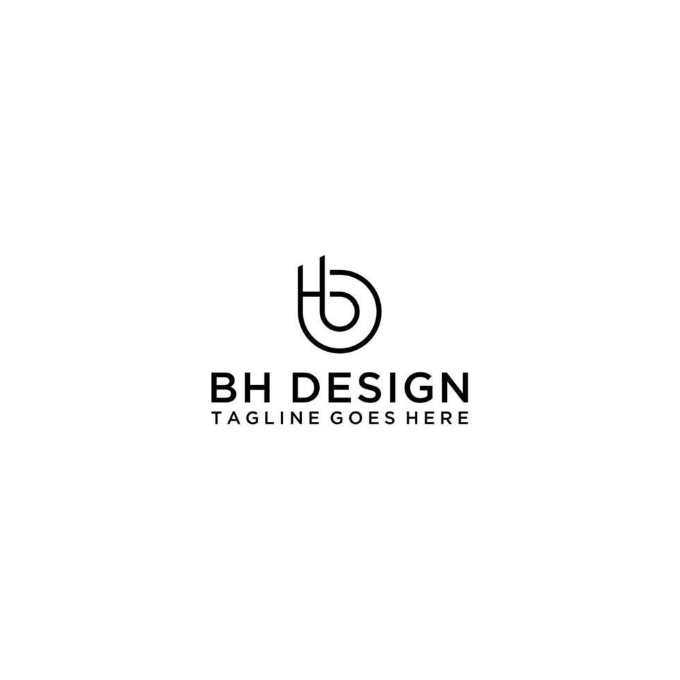 letras iniciales bh o hb vector de diseño de logotipo de empresa abstracta