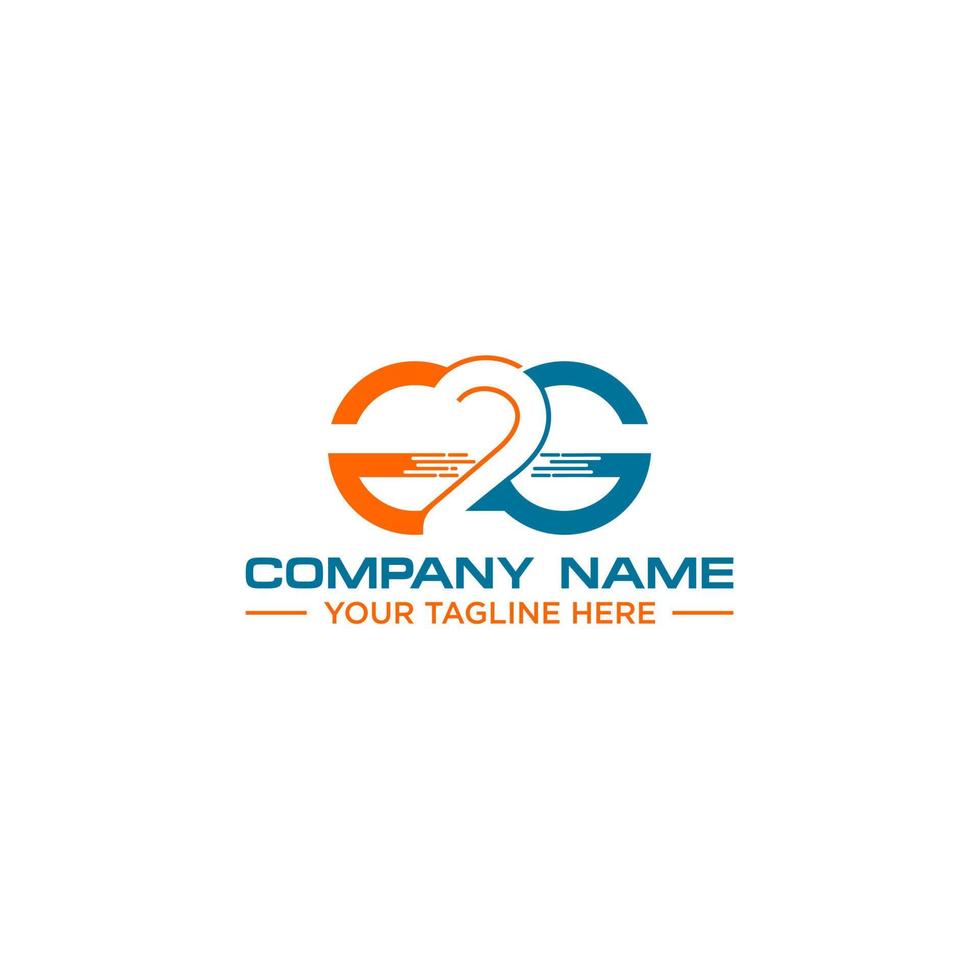 g 2 g diseño de logotipo inicial para su empresa vector